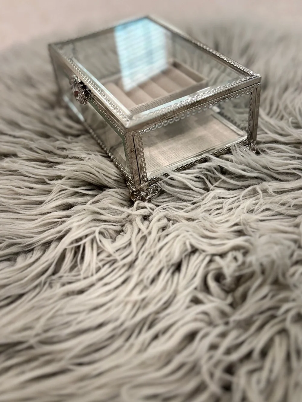 Luxury Diamond Encrusted Silver Jewelry Box
